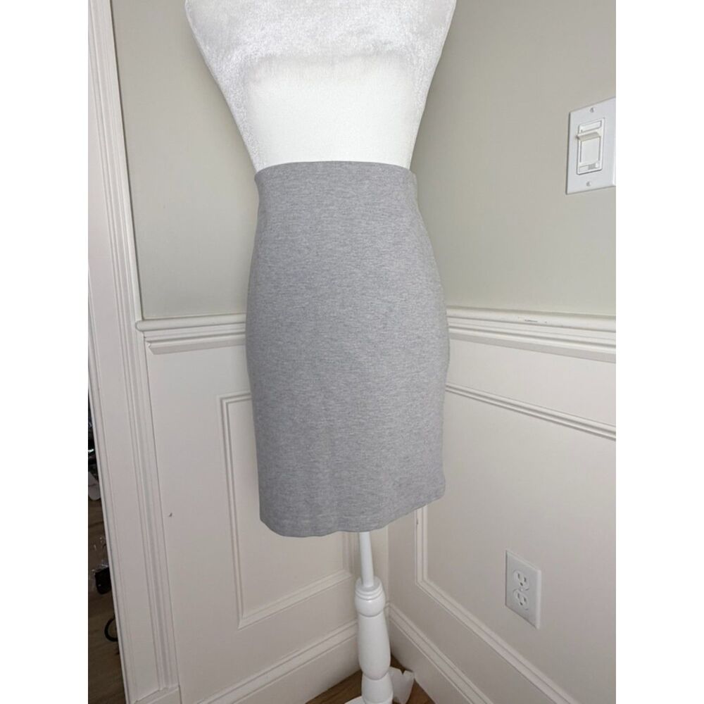 Premise Studio Gray Zip Front Pencil Skirt Size 4 Gold Zipper